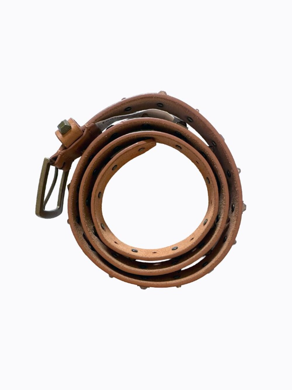 J.Crew Studded Crystal Leather Belt Brown M Western Cowgirl Whimsigoth Boho FA13 - Picture 5 of 9